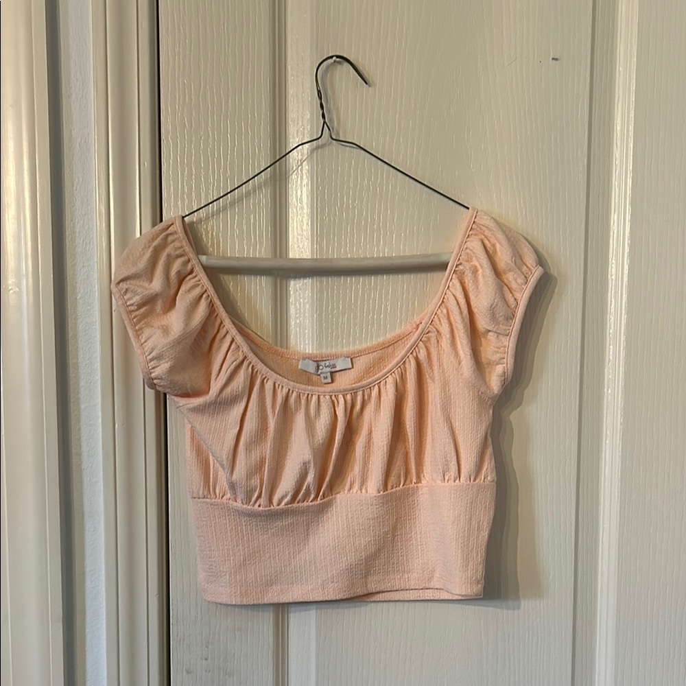 Peach Cap Sleeve Crop Top